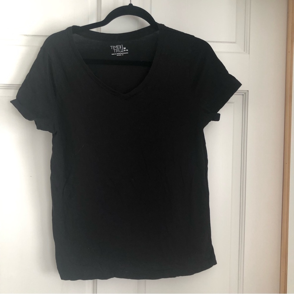 💚 5 for $15! 💚 Cuffed Plain Black Short Sleeve Tee